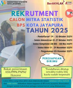 Rekrutmen Calon Mitra BPS Kota Jayapura Tahun 2025